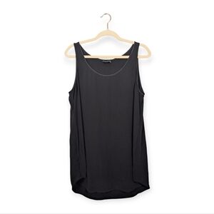 Eileen Fisher Charcoal Gray 100% Silk Sleeveless Tank Top Minimalist Size L